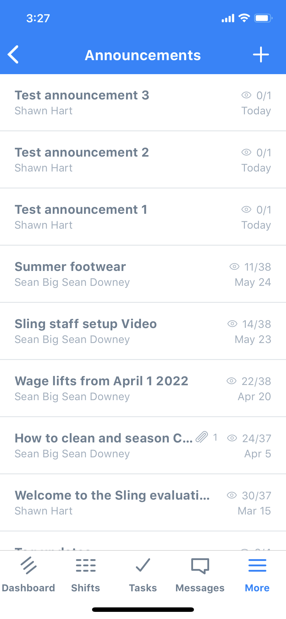 Viewing the schedule in the web app