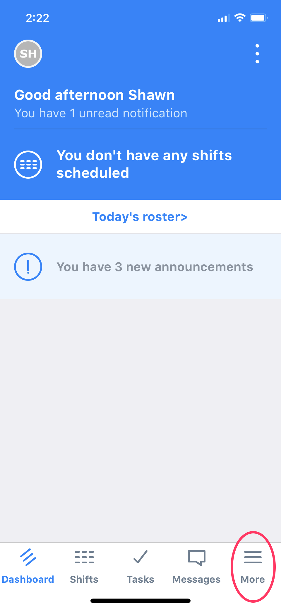 Viewing the schedule in the web app
